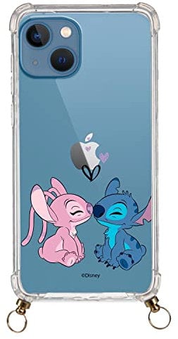 Official Lilo & Stitch iPhone 14 Case Kiss Transparent Pendant to Protect Your Mobile Phone. Choose the Case Type You Like Best with Official Disney License