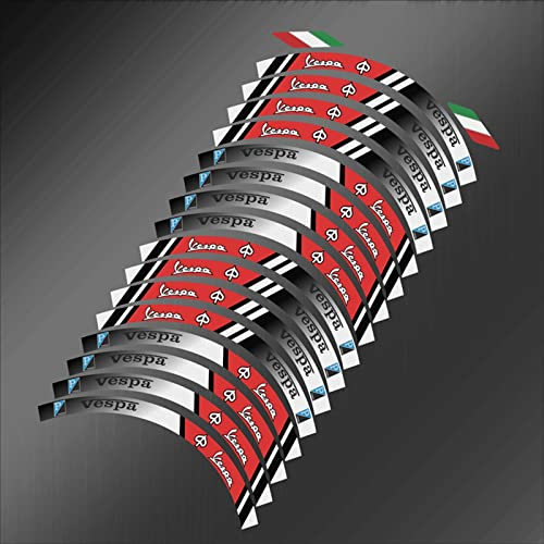 Felgenband Motorrad 12 Zoll Radnaben Aufkleber Logo Felge Reflektierender Aufkleber Für Piaggio VESPA GTS 300 SPRINT 150 Scooter(Color:C)