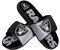 FOCO Las Vegas Raiders NFL Colorblock Big Logo Gel Slide Black White Badelatschen Hausschuhe - L