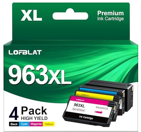 LOFBLAT 963XL Druckerpatronen Ersatz für HP 963XL Multipack 963 XL für HP OfficeJet Pro 9010 9012 9020 9014 9015 9016 9018 9019 9022 9025 9013 9026 9028 (4er-Pack)
