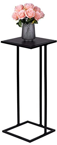 Arti Casa Beistelltisch - Metall und MDF - 75 x 33 x 33 cm - Bettisch - Sofatisch - Pflanzenständer - Couchtisch - Laptoptisch - Schwarz