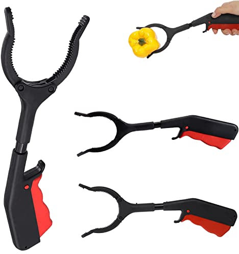 3 Pezzi Pinza Telescopica Corte, 30cm Pinza Raccogli Rifiuti, Pinza Bastone, Pinza Raccogli Oggetti, Raccogli Immondizia Pinza Corte, Adatto ad Anziani e Bambini per Raccogliere Oggetti da Giardino.