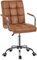 Yaheetech Chaise de Bureau Ergonomique Hauteur Réglable Chaise de Bureau en Similicuir Inclinaison Support Lombaire avec roulettes Pivotantes pour Chambre Studio Ordinateur Brun Vintage