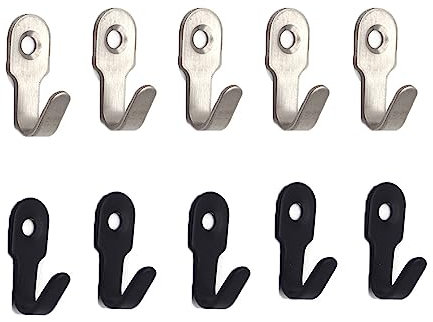 UtySty 10 Pack Screws Mount Wall Hook Cabinet Mounted Mini Hook Storage Organizer Hanger for Bag Keychain Clock Kitchen Bathroom Door Coat Closet Towel Art Picture Frame