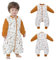 Baby Winter Schlafsack mit Füßen langen Ärmeln, Schlafsack Baby mit abnehmbaren Ärmeln,2.5tog Herbst Winter Schlafdecke für Säugling Kinder 1-3 Jahre alt von 70 bis 90 cm 100% Bio-Baumwolle Braun