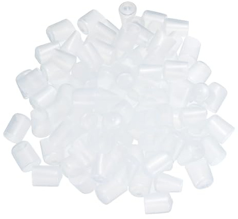 sourcing map 100pcs Rubber End Caps 16mm(5/8) ID Screw Protectors Clear | Vinyl PVC Round Tube Bolt Cap Cover,Screw Thread Protectors