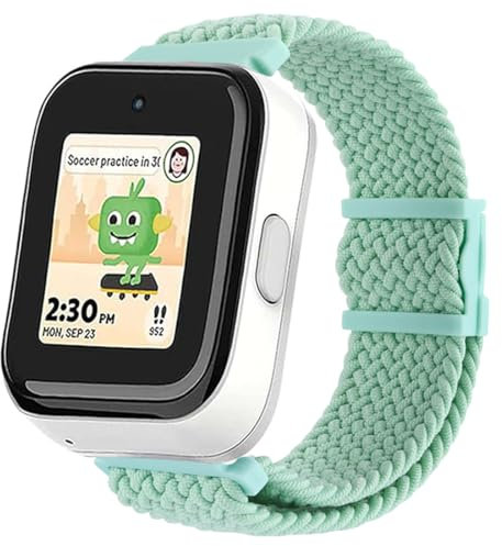 Syncup Stretch-Armband für Kinder mit magnetischer Schnalle, verstellbare Länge, atmungsaktives Nylon, Schnellverschluss-Federstege, Blaugrün