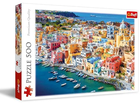 Trefl - Procida, Kampanien, Italien - Puzzle 500 Elemente - DIY-Spiel mit Urlaubslandschaft, Kreative Unterhaltung, Spaß, Klassisches Puzzle für Erwachsene und Kinder ab 10 Jahren