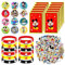 Yisscen 94PCS Minnie Mouse Kindergeburtstags Party Set - Minnie Geschenktüten, Silikonarmband, Abzeichen, Aufkleber, für Jungen Mädchen Minnie Mouse Geburtstagsdeko