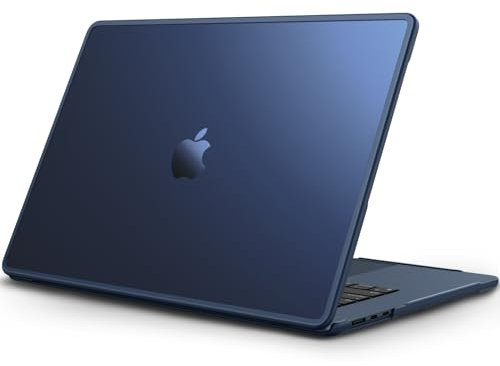 Fintie Hülle Kompatibel mit MacBook Air 15'' M4 M3 M2 Chip (2025-2023) A3241 A3114 A2941, Stoßsicher TPU Rahmen + Matt Hartschale Schutzhülle Kompatibel mit MacBook Air 15,3 Zoll Retina, Mitternacht