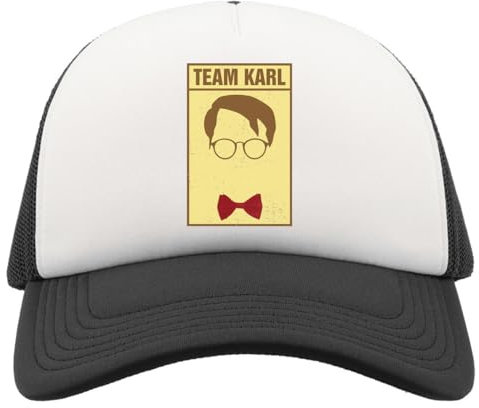 Team Karl Half Mesh Trucker Cap Baseballmütze Snapback schwarz, Schwarz , Einheitsgröße