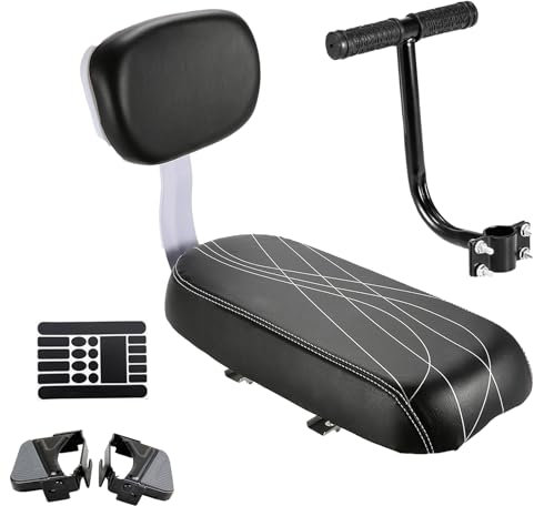 BAYINBROOK Fahrrad-Rücksitzkissen mit Rückenlehne，Sicherheit für Fahrrad-Rücksitzkissen Armlehne Fußstütze,Komfortables Sitzkissen für Kinder Oder Erwachsene (Suits)