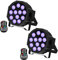 ZonQoonz 2PCS Wiederaufladbar RGBW LED Par, 12 LED Strahler Akku mit Funktion Timer und 7 Beleuchtung Modi, 8CH LED Bühnenlichter