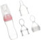 VICASKY 3 Pièces Biberon Bol D'alimentation Nouveau-né Mangeoire Pour Bébé Bouteille De Lait Pour Tout-petits Bouteille De Cuillère De Riz Alimentaire Flacon Souple Avec Cuillère Rose