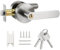 Faankiton Manija con Cerradura de Llave, Manija de Puerta con Cerradura y Llave, Juego de Manillas de Entrada, Manija para Puertas de Paso, Cerradura de Palanca de Puerta para Dormitorio, Baño (Plata)