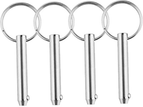 Schnellfreisetzungsnadel Edelstahl Marine Spring Schnell Sicherheit Pin Bimini Top Pin Marine Pull Ring Boat Teile Hardware 6.3*51 mm Silber 4pcs