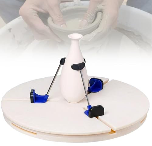 Abrazadera para plato giratorio de cerámica, abrazadera para plato giratorio de cerámica ajustable, rueda para esculpir y reparar cerámica, para la familia, la escuela, el torno de cerámica