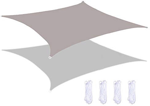 Toldo parasol impermeable de 2 m x 2 m, para piscinas y patio, color caqui