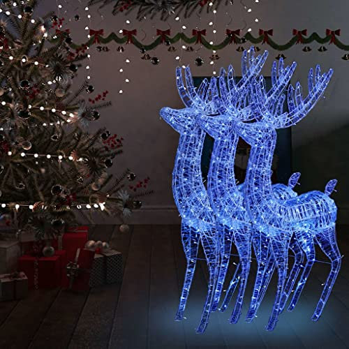 Furniture Select-XXL Acryl Weihnachten Rentiere 250 LED 3 Stück 180 cm blau