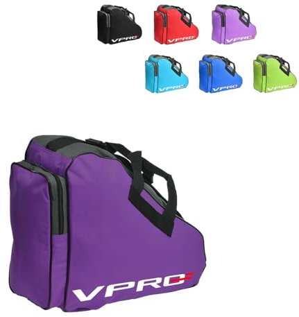 VPRO Schlittschuhtasche, Inliner Tasche, Ice Skate Bag, Skate for Children/Adults, mit Tragegurt und Reißverschluss (Violett)
