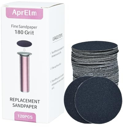 120pcs Replaceable Sandpaper for Electric Foot Callus Remover, 180 Grit Fine Sandpaper Refill Discs