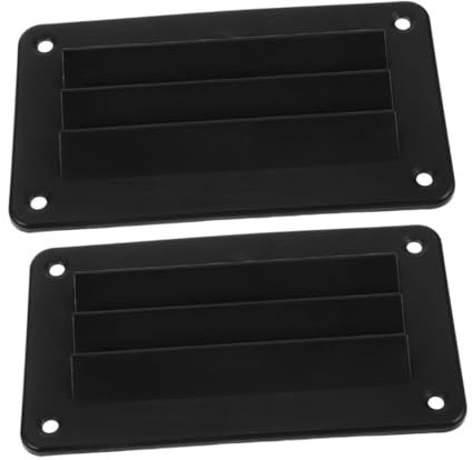 HAWILLOSCH 2 Piezas Ventana de ventilación Conchas exquisitas enchufes de Servicio Pesado Accesorios de Camper Ventilación para Autocaravana respiradero Marino Rectangular Nylon Black