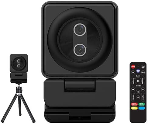 Nolansend Dual 4K Webcam, 2-in-1 Magnetic Webcam with Remote Control,for Remote Learning, Conferencing and Hosting Meetings,2 Autofocus Cameras and Mics, Works with Laptop/PC