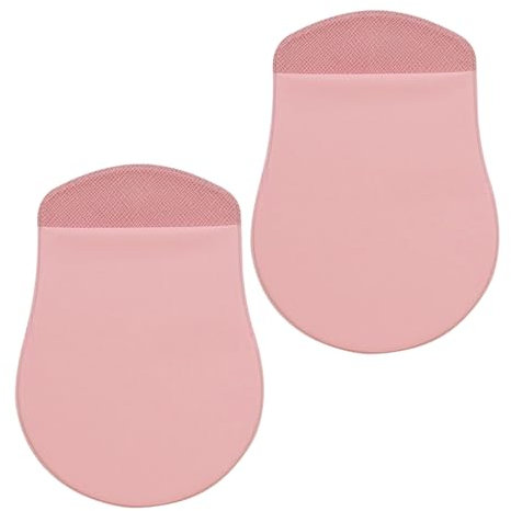 Xafrstyu Universal Stick-On Mouse Pouch - Pack of 2, Wireless Mouse Holders for Laptops & iPads, Reusable Adhesive Mouse Sleeves, No Residue, Compatible with MacBook (pink)