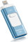 ROSPE USB Stick 128GB for iPhone, MFi Certified Lightning Memory Stick, 3-in-1 Flash Drive for iPhone/iPad/Android/PC, USB 3.0 High-Speed Photostick Thumb Drive Transfer Photos Videos, Grayish Blue
