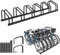 Froadp Fahrradständer Boden für 6 Fahrräder,Mehrfachständer für 30-65mm Reifenbreite, Galvanisierter Stahl Fahrradhalter, Boden und Wandmontage,Schwarz