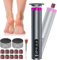 POFIBO Rappe Pieds Électrique - Ponceuse Pied Rechargeable 2 en 1 avec Écran LCD (9 Vitesses Réglables) pour Femmes et Hommes, Rape Pieds Pédicure Professionnelle (Gris)