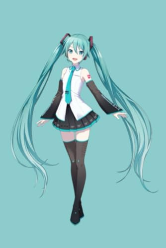 Vocaloid Hatsune Miku 6x9 Lined Journal Notebook 120 Lined pages