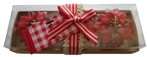 Weihnachtsstern Teelichte 3er Set – Dekorative Kerzen in Geschenkbox mit Schleife – Ø 5 cm – Festliche Deko & Geschenkidee für Advent, Weihnachten & Winterzeit