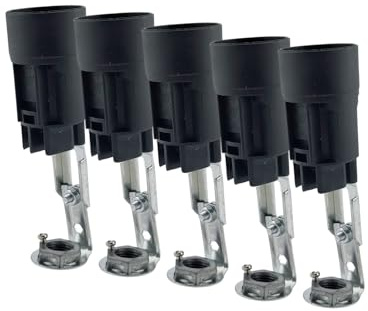 ORION LIGHTSTYLE Lot de 5 douilles à bougie Ø 24 mm pour lustre Maria Theresia, longueur réglable 65-85 mm, compatible avec douille E14
