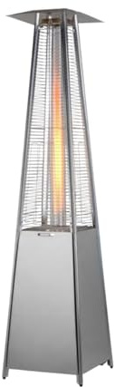 Avilia Pyramidenförmiger Gasofen Aura für den Außenbereich, 12 kW, mit Piezo-Zündung und verstellbarem Thermostat, für Terrassen und Gärten, Betrieb mit LPG- oder Butangasflasche, modernes Design