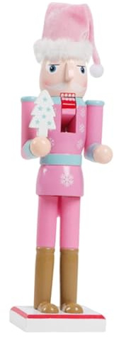 BLWOTMOR Nussknacker Statue Tischdeko Weihnachtsfigur Holzskulptur für den Schreibtisch Höhe 35cm