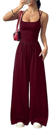 LIAMERHE Tuta Intera Donna Elegante Salopette Sexy Larghi Vita Alta Tutine Lunga Casual Monopezzo Jumpsuit Playsuit