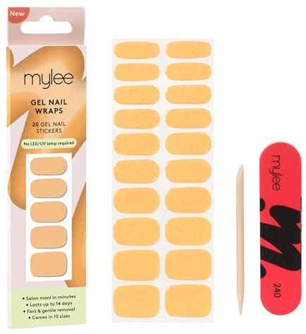 Mylee Gel Nail Wraps [French Marigold] - 20 Pre-Cured Gel Stickers | Easy to Apply, No Lamp Needed, Chip-Resistant, Glossy Finish, Long Lasting, Cloud Nine Collection [Spring/Summer 2026]