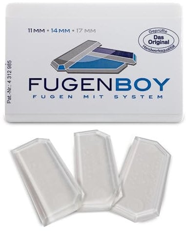 Fugenboy® patentierter Fugenglätter 3er Set | Deutsche Herstellung | Silikon-Fugen Abzieher | Ideal als Fugenspachtel für Fliesen & Edelstahl | 11mm, 14mm, 17mmm | Zur Fugen-Versiegelung