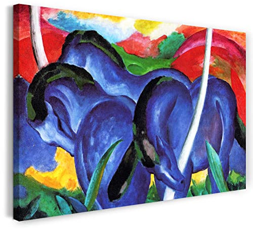 Printed Paintings Leinwand (60x40cm): Franz Marc - Die großen blauen Pferde (1911)