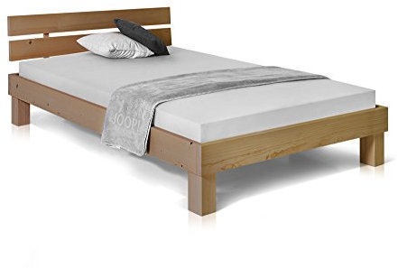 Massivholzbett Pumba Holzbett Doppelbett, Material Massivholz, Made in Germany, 120 x 200 cm, eichefarbig, Standardhöhe