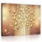 Forwall Leinwandbild Wohnzimmer Schlafzimmer gold Baum Schmetterlinge Abstrakt 100x75 cm - Modern Bilder Groß XXL Wandbild Kunstdruck Wandbilder Canvas Desing Wand Bild auf Leinwand Aufhängefertig