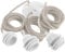 Hoopzi - Suspension Luminaire 3 Ampoules - 2,5m - Câble en Lin - Lustre pour Salon, Cuisine, Chambre - Modèle Hang 3 Lin Naturel Pavillon Blanc