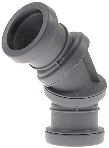 HT-Bogen Anschluss 2 stufenlos einstellbar 45-88° grau DN50