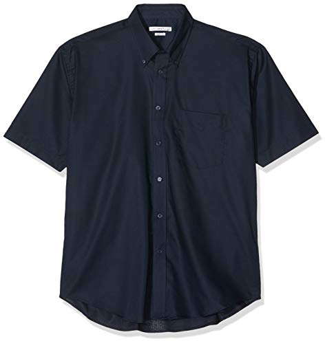 Kustom Kit Men's Men's Workwear Oxford Shirt (Short Sleeve) Regular Fit Plain Round Collar Short Sleeve Business Shirt, Blue (French Navy Kk-Fny-), 20