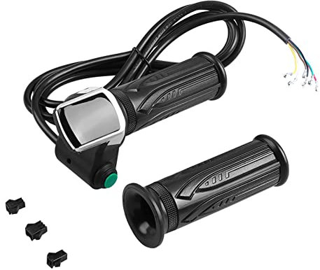 Dilwe Throttle Twists, Throttle Grip Waterproof LCD Screen Twist Throttle Accelerator Handle Grips and Bent Cable Set for Electric Cars Bike (48V)