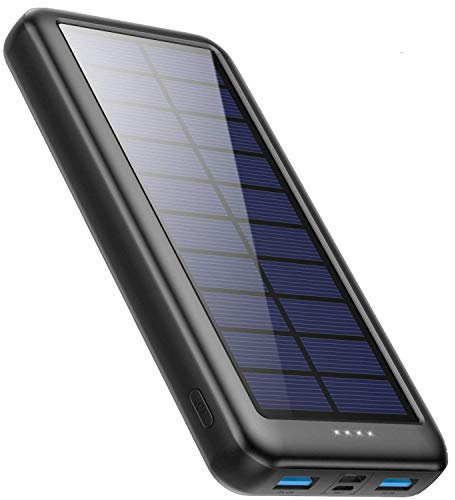 iPosible Powerbank Solare 26800mAh con USB C,【L'ultima S4】Caricabatterie Portatile Caricatore Solare Batteria Esterna 3 ingressi e 2 uscite Ricarica Rapida per Cellulare iPad Tablets, Campeggio