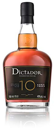 DICTADOR - 10 Ans - Rhum Vieux Ambré - Origine : Colombie - Notes de Café - Vieilli en Fût de Chêne Blanc - 40 % Alcool - 70 cl