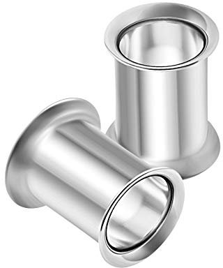 KJM FASHION 2 Stk Chirurgischer 316-l-stahl 7 mm 1gauge Double Flared Flesh Tunnels Ohrring Stecker Ear Plugs Piercing Schmuck 1840