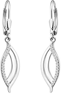 SOFIA MILANI - Damen Ohrringe 925 Silber - mit Zirkonia Steinen - Oval Ohrhänger - 20563